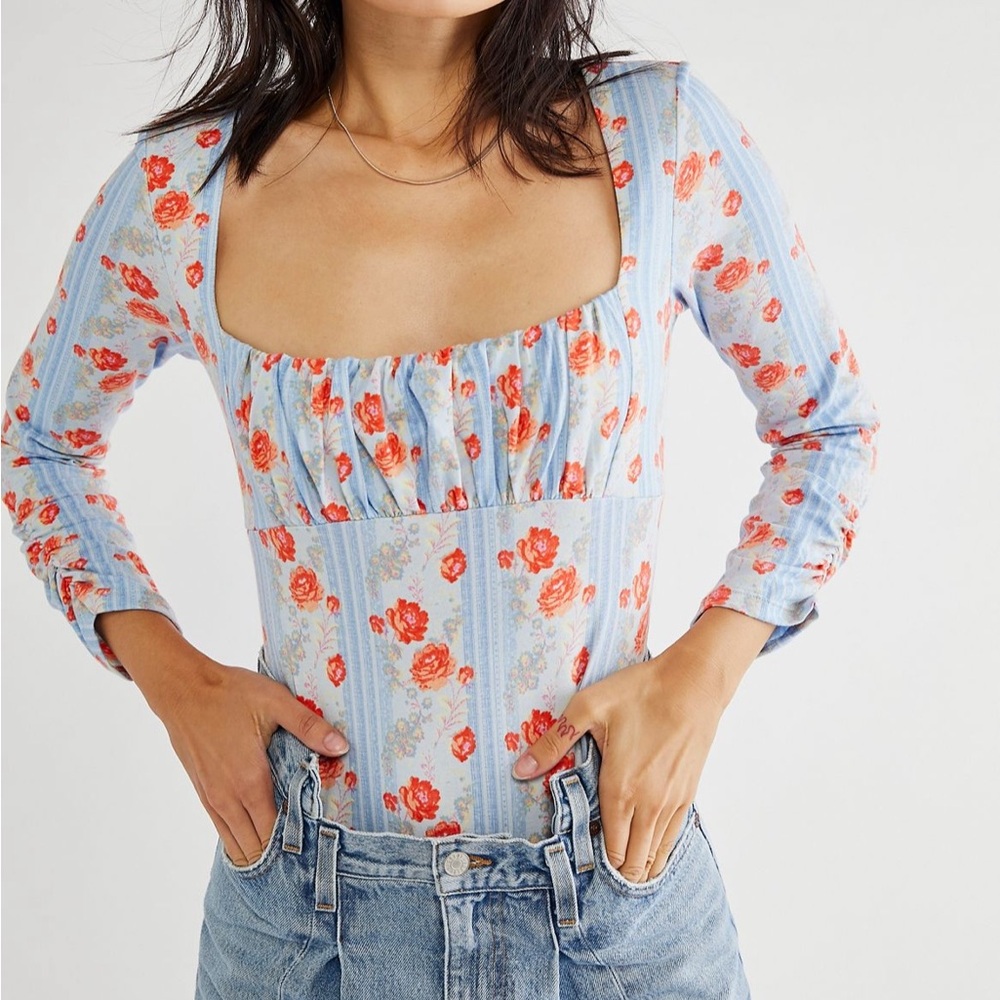Free People Quarter Sleeve Body Suit